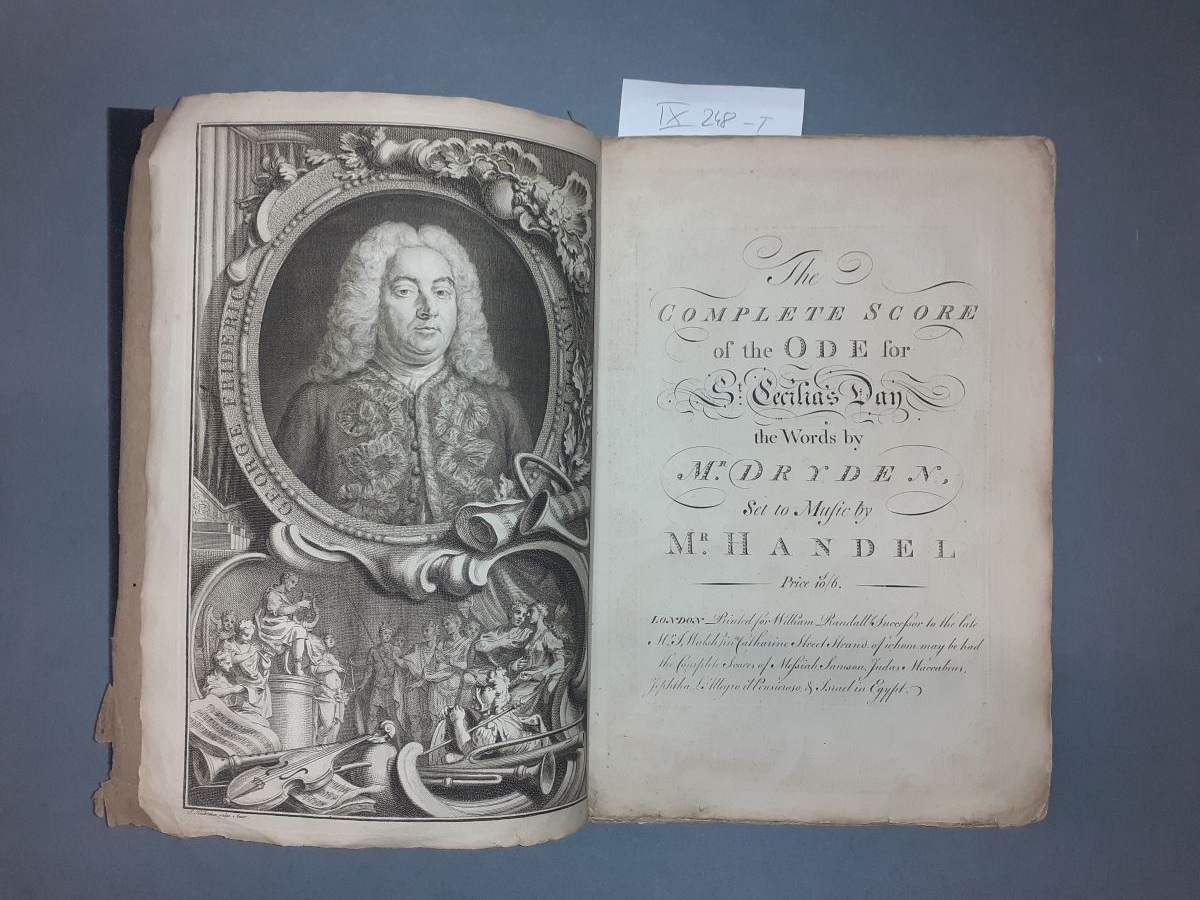 Buchpatenschaft: Händel, Georg Friedrich: The complete score of the ode for St: Cecilia's Day