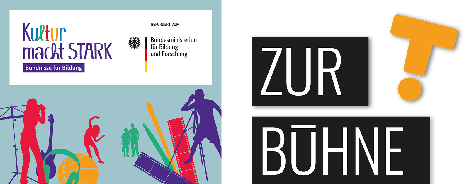 zwei Logos von Kultur macht Stark und Zur Bühne