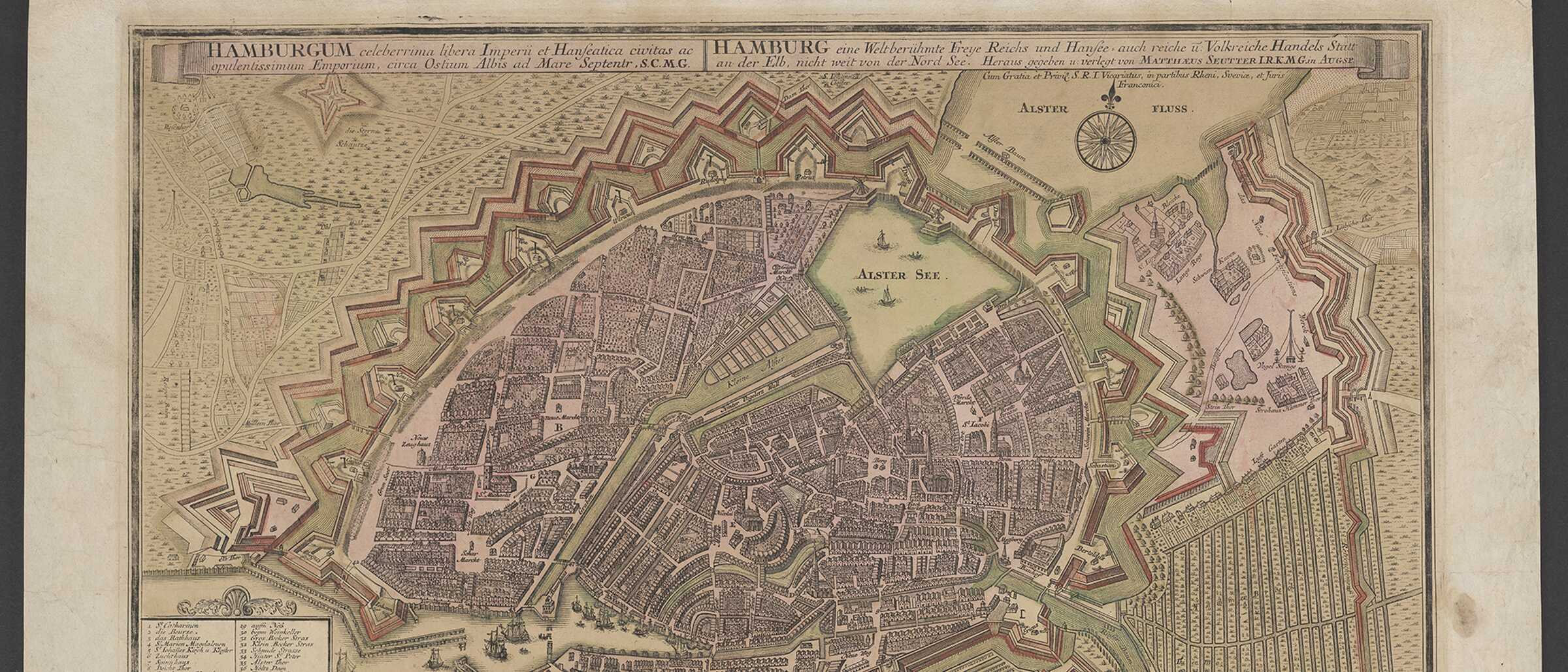historischer Stadtplan von Hamburg